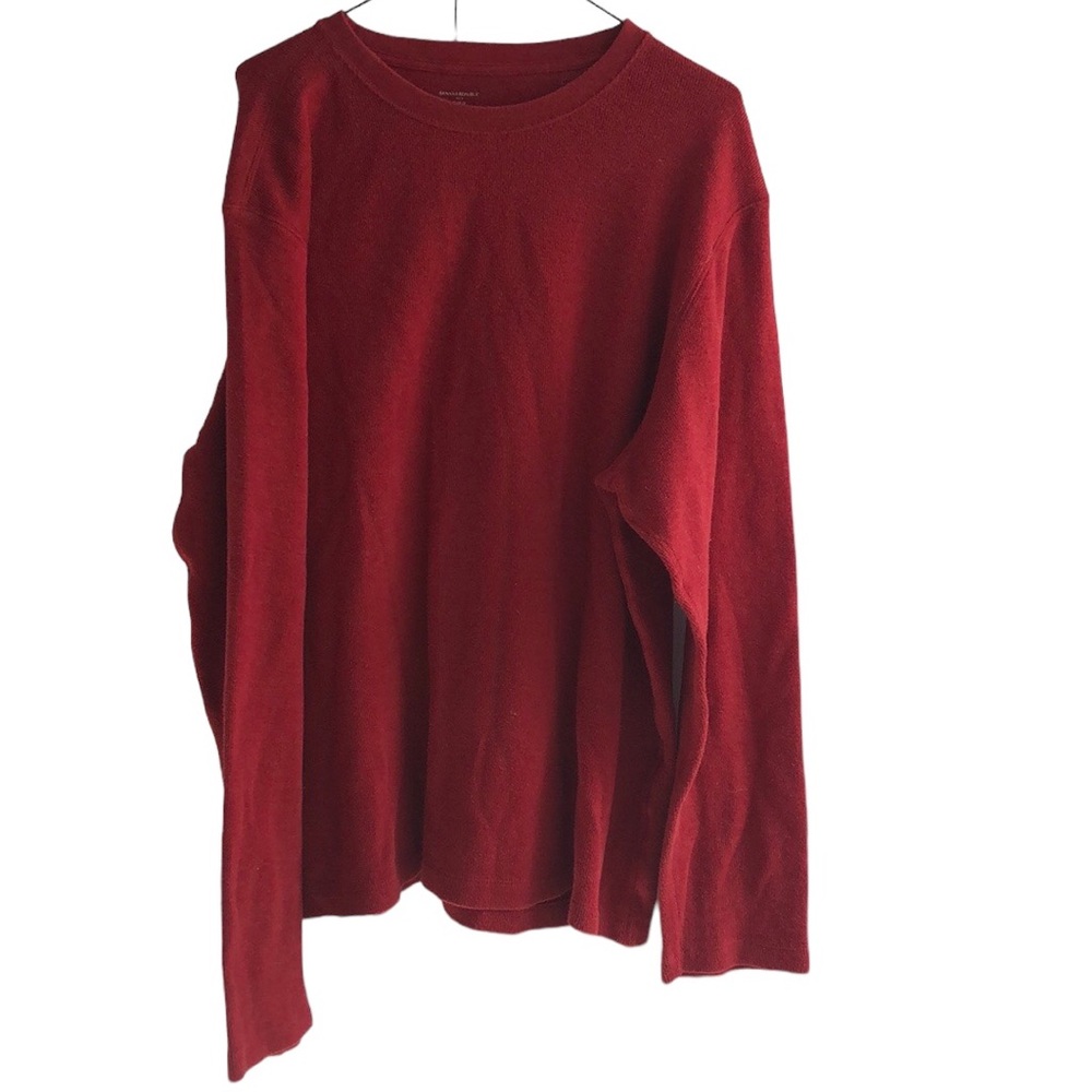 Banana Republic Men’s Waffle Crew Sweatshirt Sweater Burgundy Size 2XL